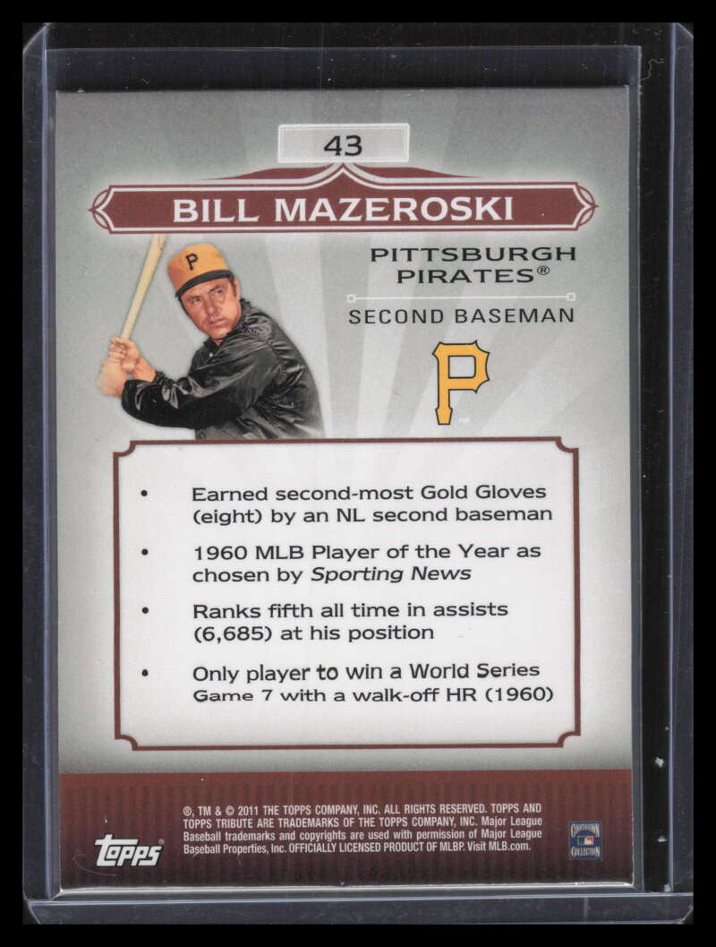 SOLD 126644 2011 Topps Tribute Green 43 Bill Mazeroski 36/75