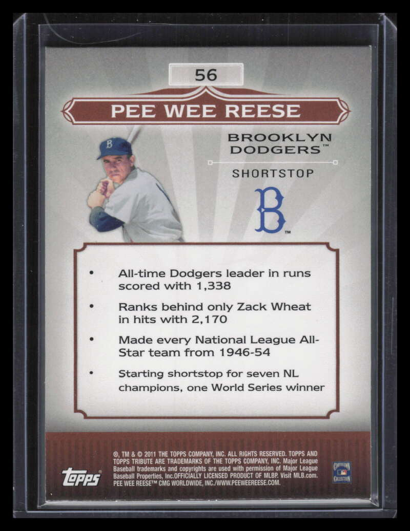 2011 Topps Tribute Green 56 Pee Wee Reese 65/75