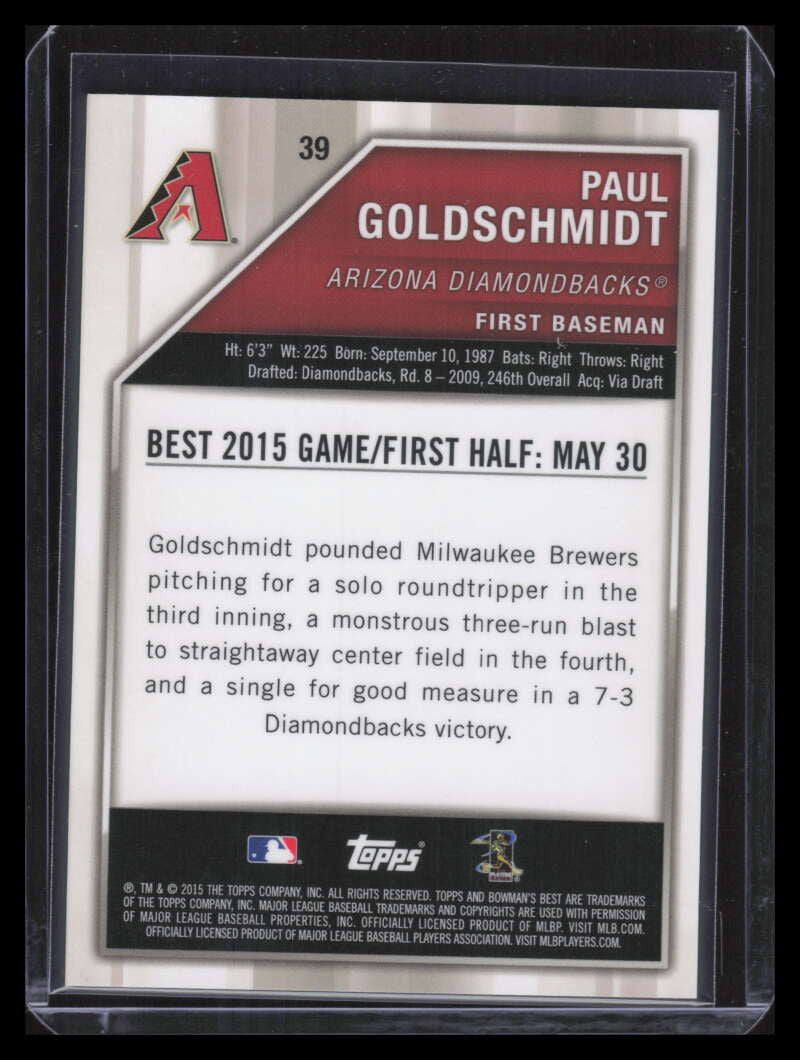 2015 Bowman's Best Blue Refractor 39 Paul Goldschmidt 141/150