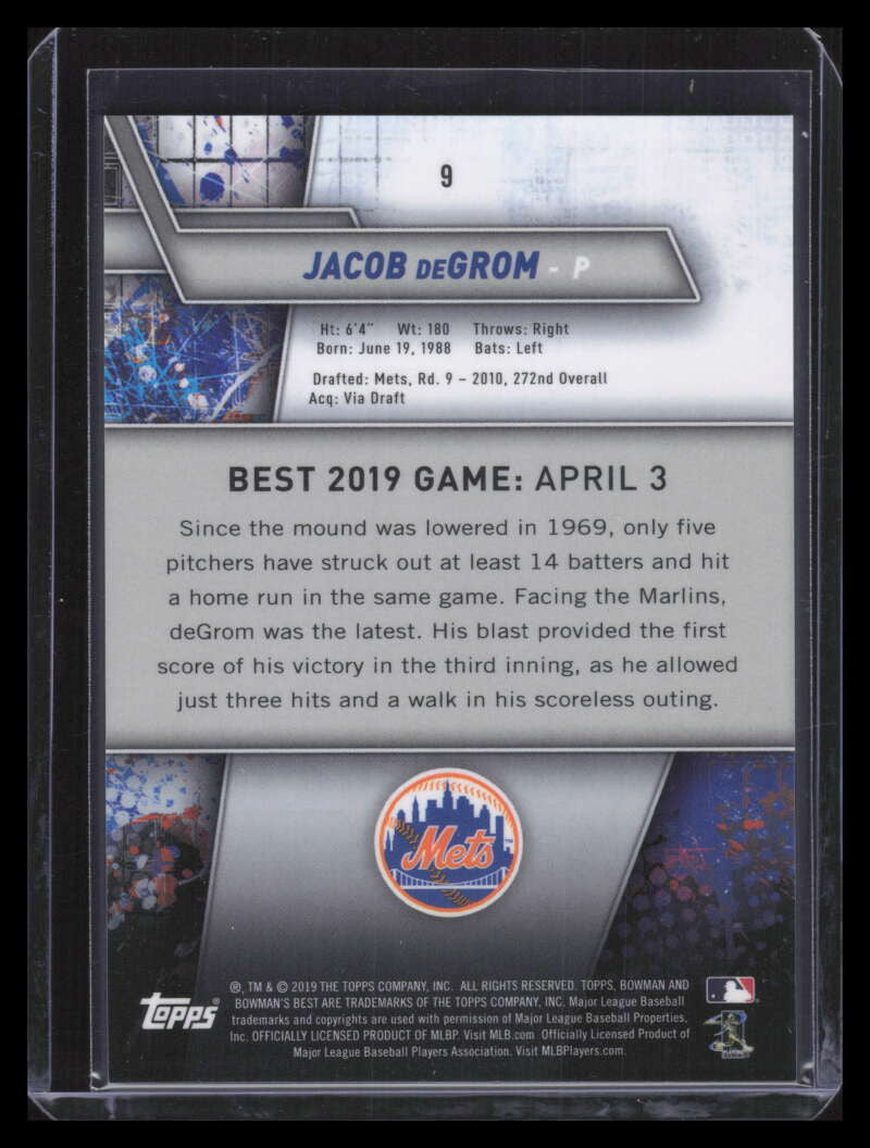 2019 Bowman's Best Atomic Refractor 9 Jacob deGrom