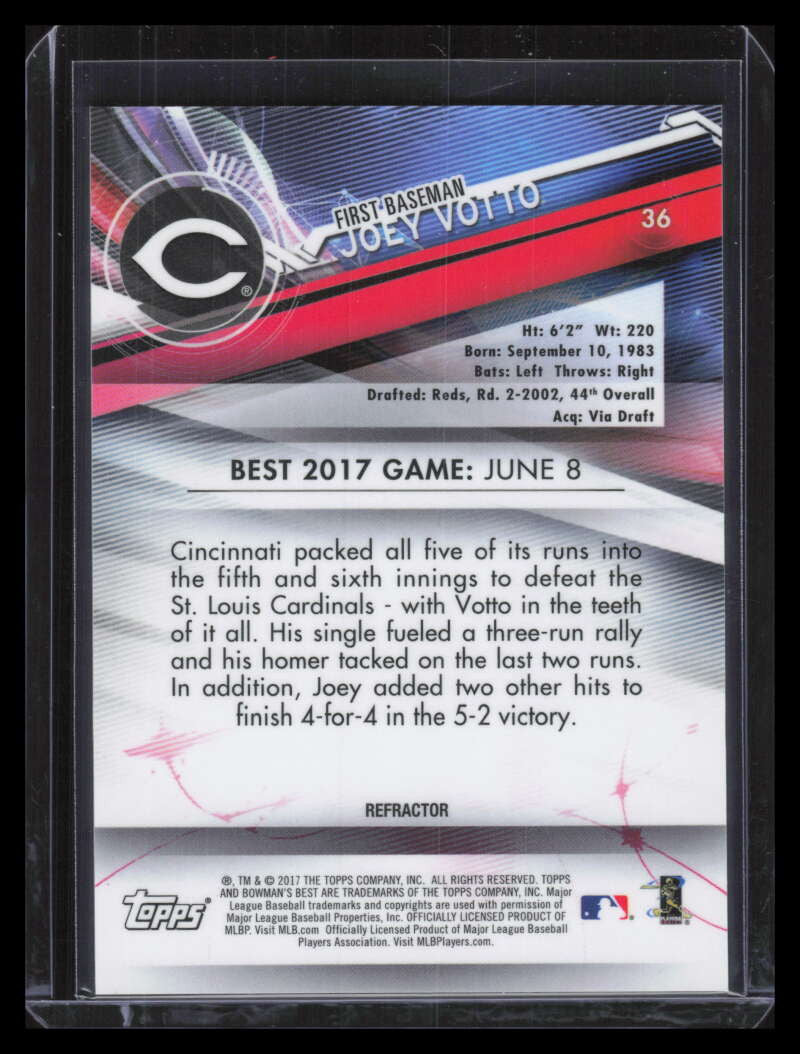 2017 Bowman's Best Green Refractor 36 Joey Votto 61/99