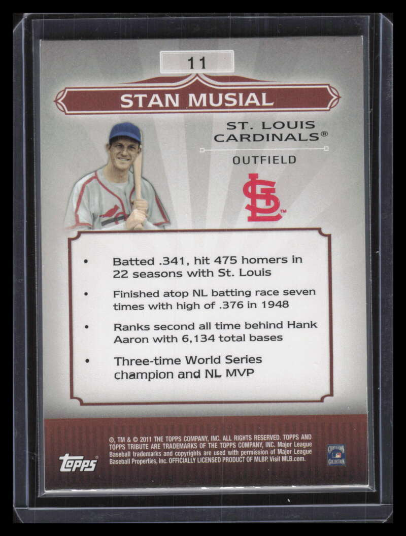 2011 Topps Tribute Blue 11 Stan Musial 116/199