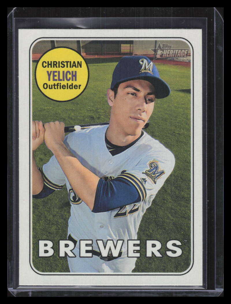 2018 Topps Heritage Team Color Swap Variations 720 Christian Yelich SP