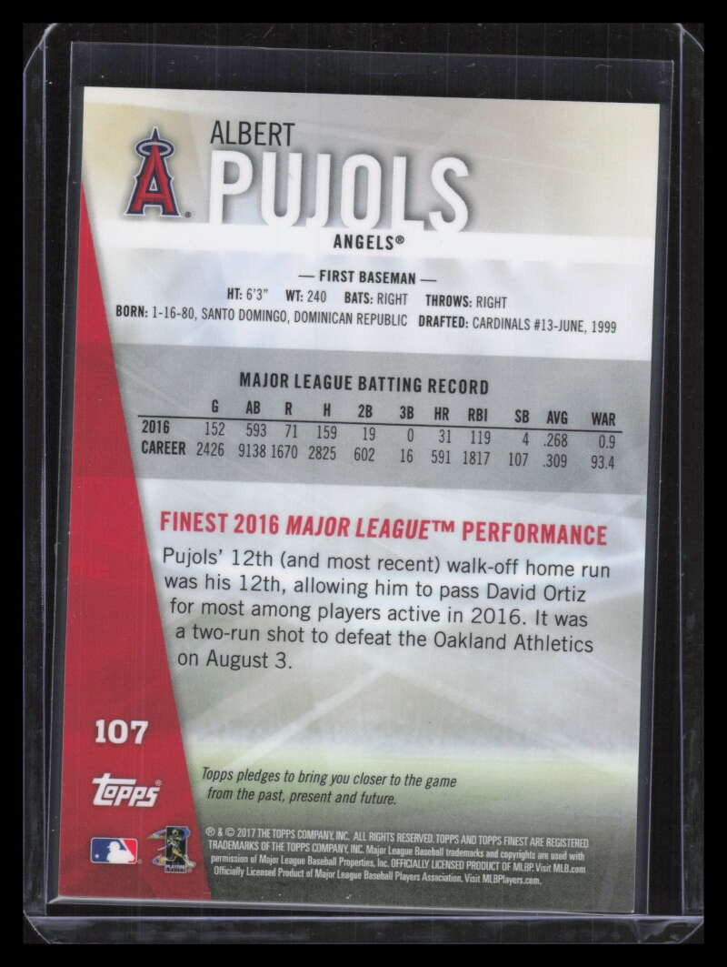 2017 Finest 107 Albert Pujols SP