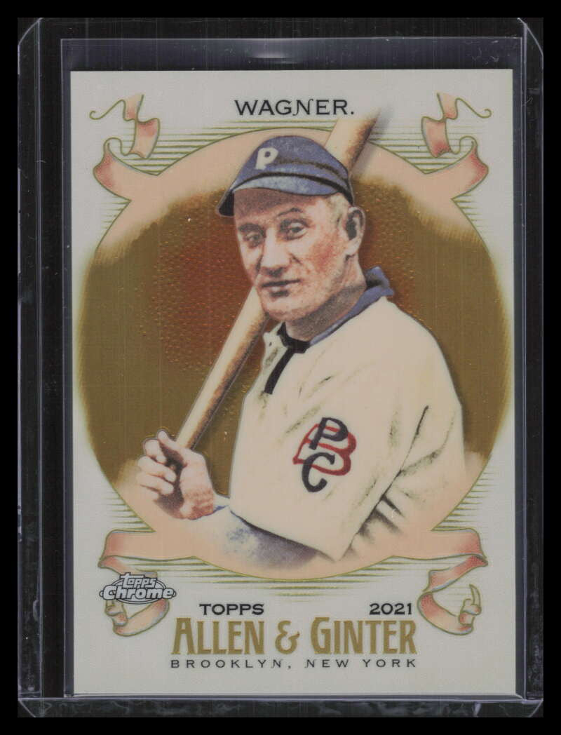 2021 Topps Allen &amp; Ginter Chrome Gold Refractor 106 Honus Wagner 41/50