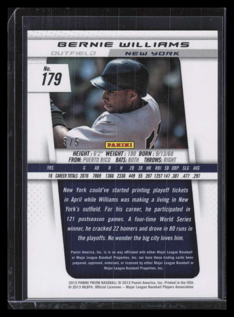 2013 Panini Prizm Industry Summit 179 Bernie Williams 3/5
