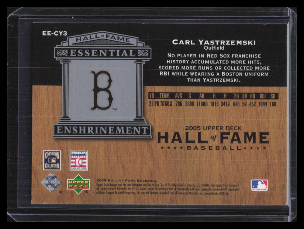 2005 Upper Deck Hall of Fame Essential Enshrinement Silver Carl Yastrzemski 7/15