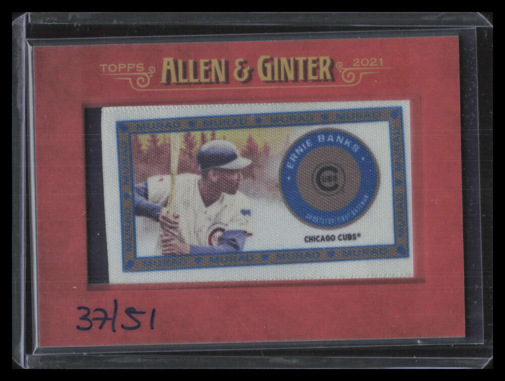 2021 Topps Allen Ginter t51 Murad Reimagined Cloth MRCEB Ernie Banks 37/51
