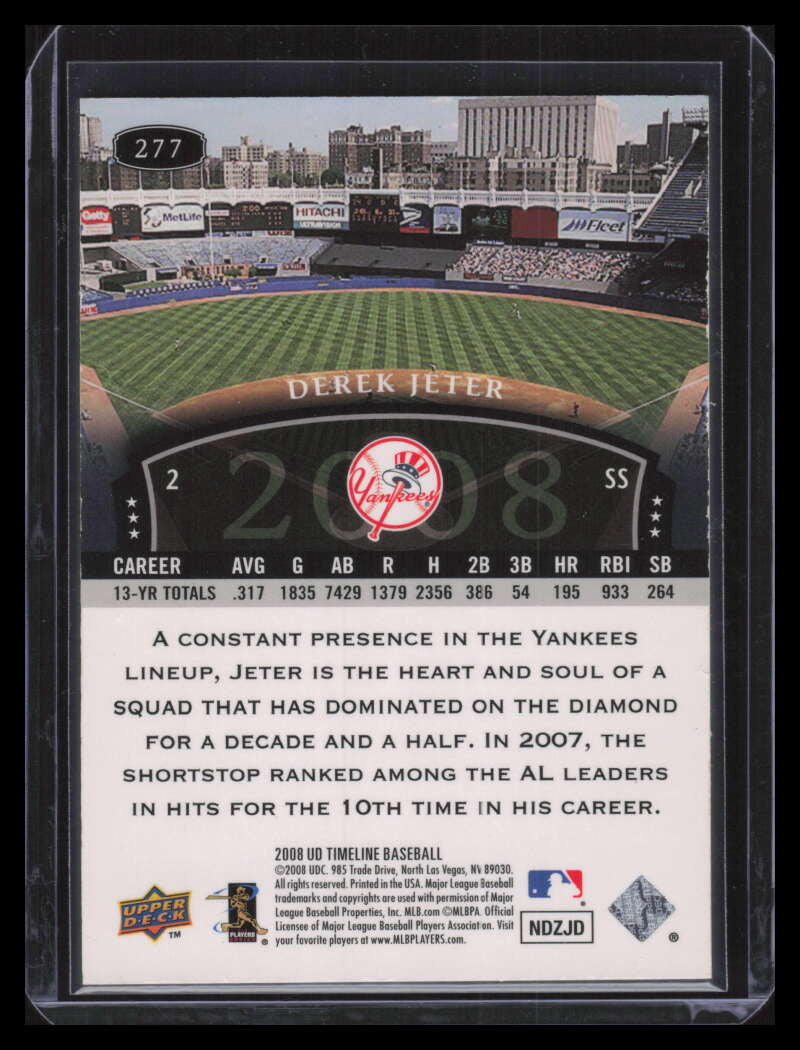 2008 Upper Deck Timeline 2004 UD Timeless Teams Silver 277 Derek Jeter 1/25