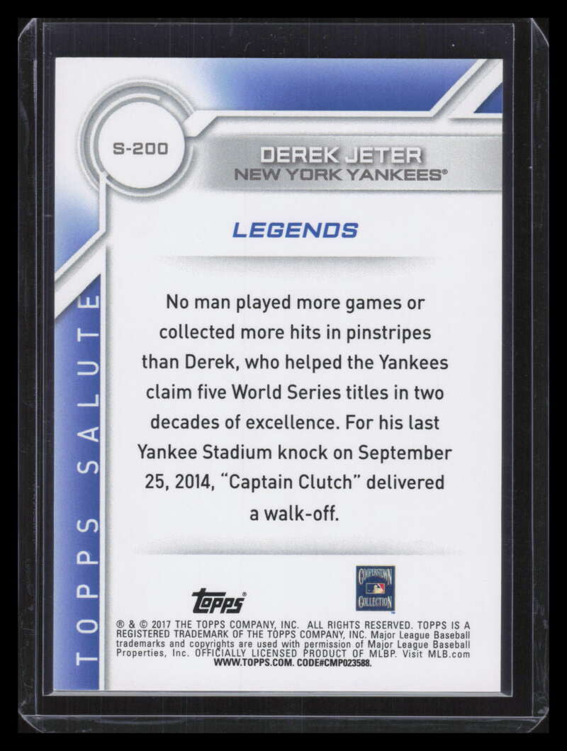 2017 Topps Salute Red s200 Derek Jeter 6/25