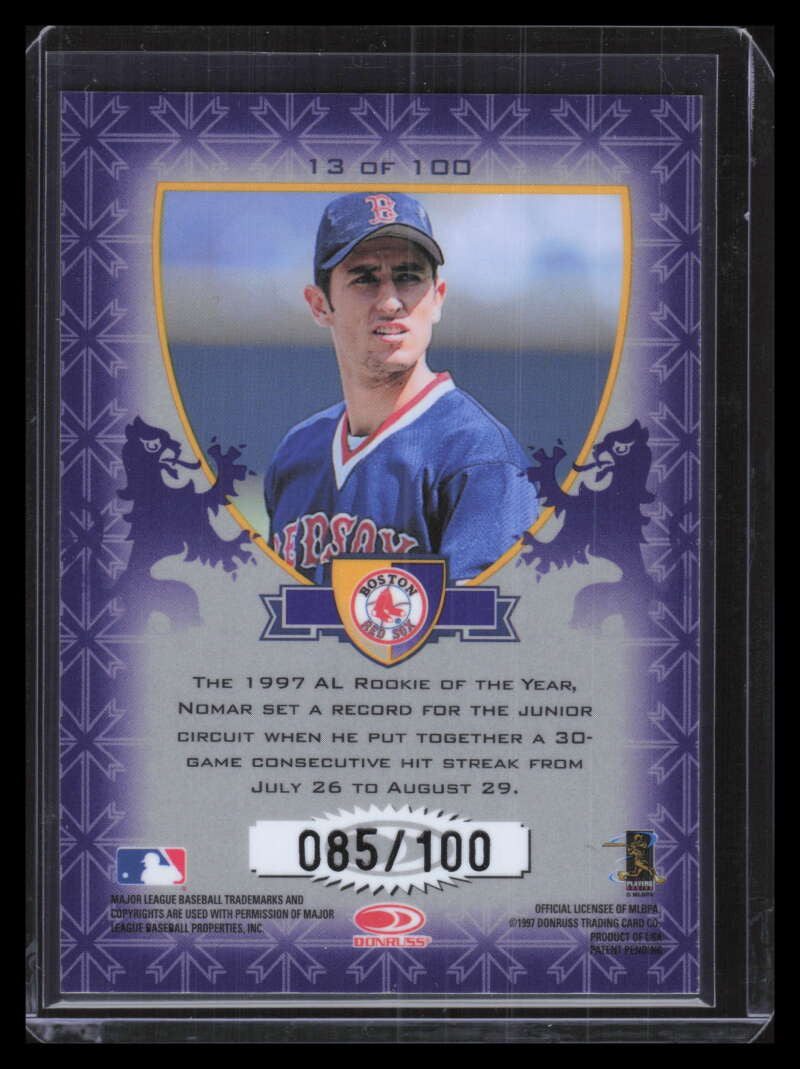 1998 Donruss Crusade Purple 13 Nomar Garciaparra 85/100