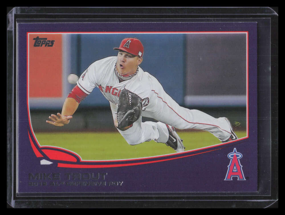 2013 Topps Toys R Us Purple Border 536 Mike Trout 2012 AL Defensive POY