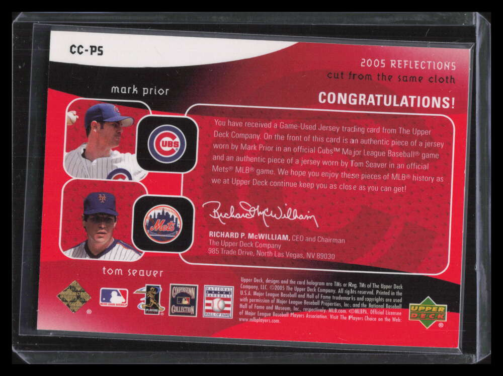 2005 Reflections Cut From the Same Cloth Prior Tom Seaver Dual Jersey 53/99