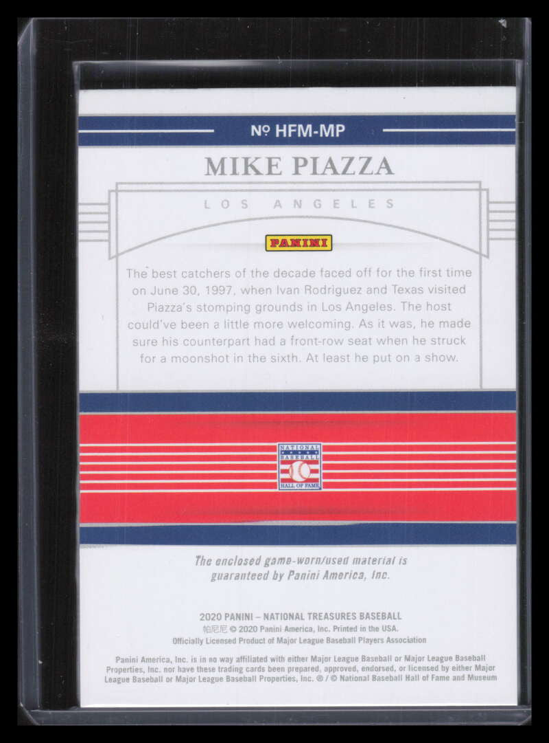 2020 Panini National Treasures Hall of Fame Materials Mike Piazza Jersey 48/49