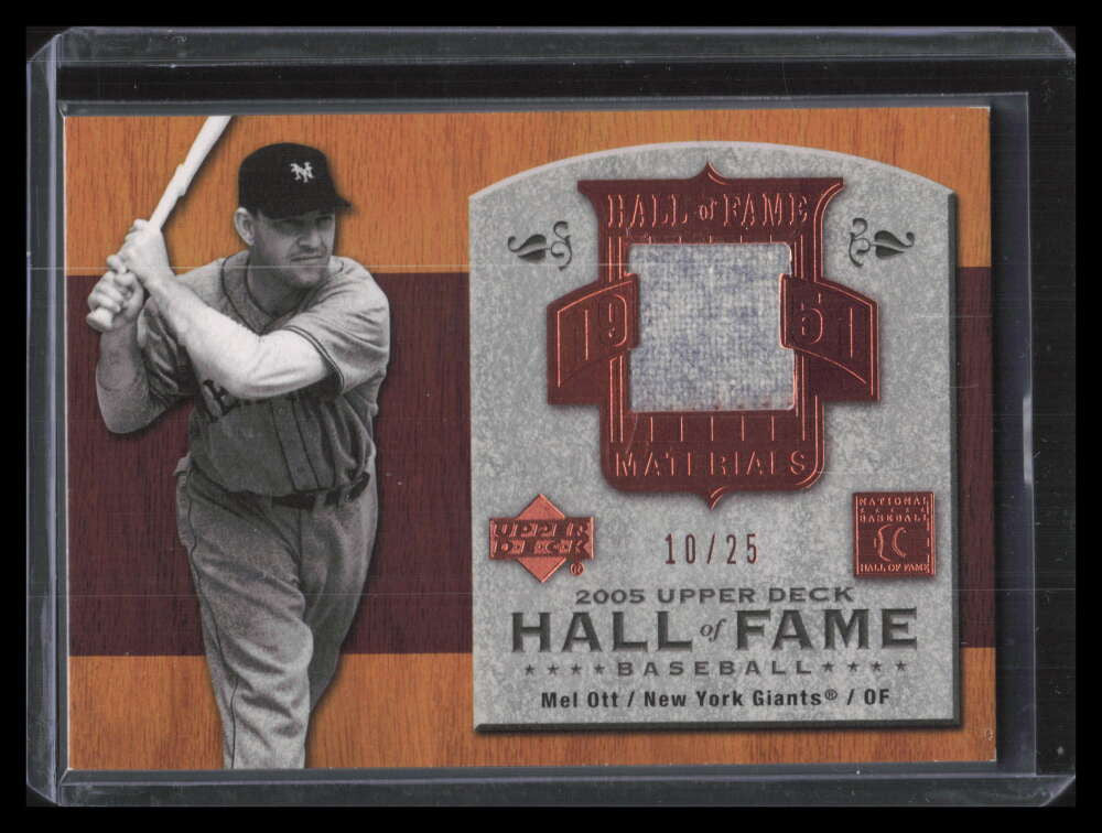 2005 Upper Deck Hall of Fame Materials mo1 Mel Ott Jersey 10/25