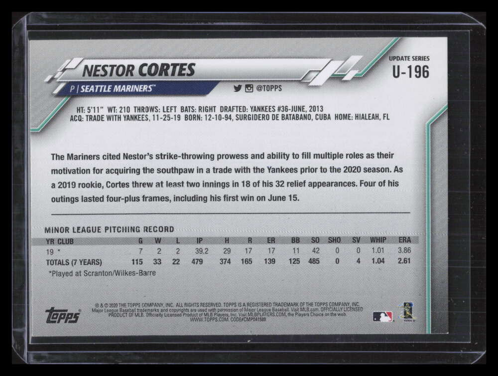 2020 Topps Update Walgreens Yellow u196 Nestor Cortes Rookie