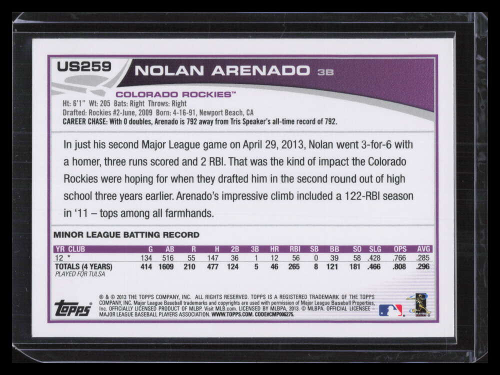 DELETE 127790 2013 Topps Update us259 Nolan Arenado Rookie 124571