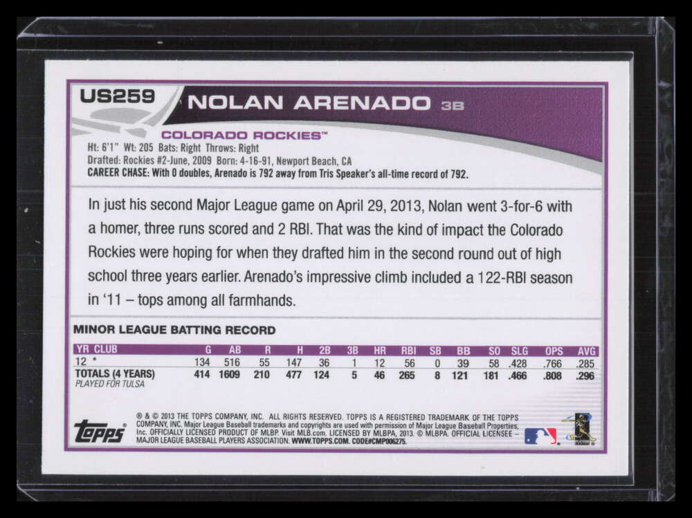 DELETE 127791 2013 Topps Update us259 Nolan Arenado Rookie 124572