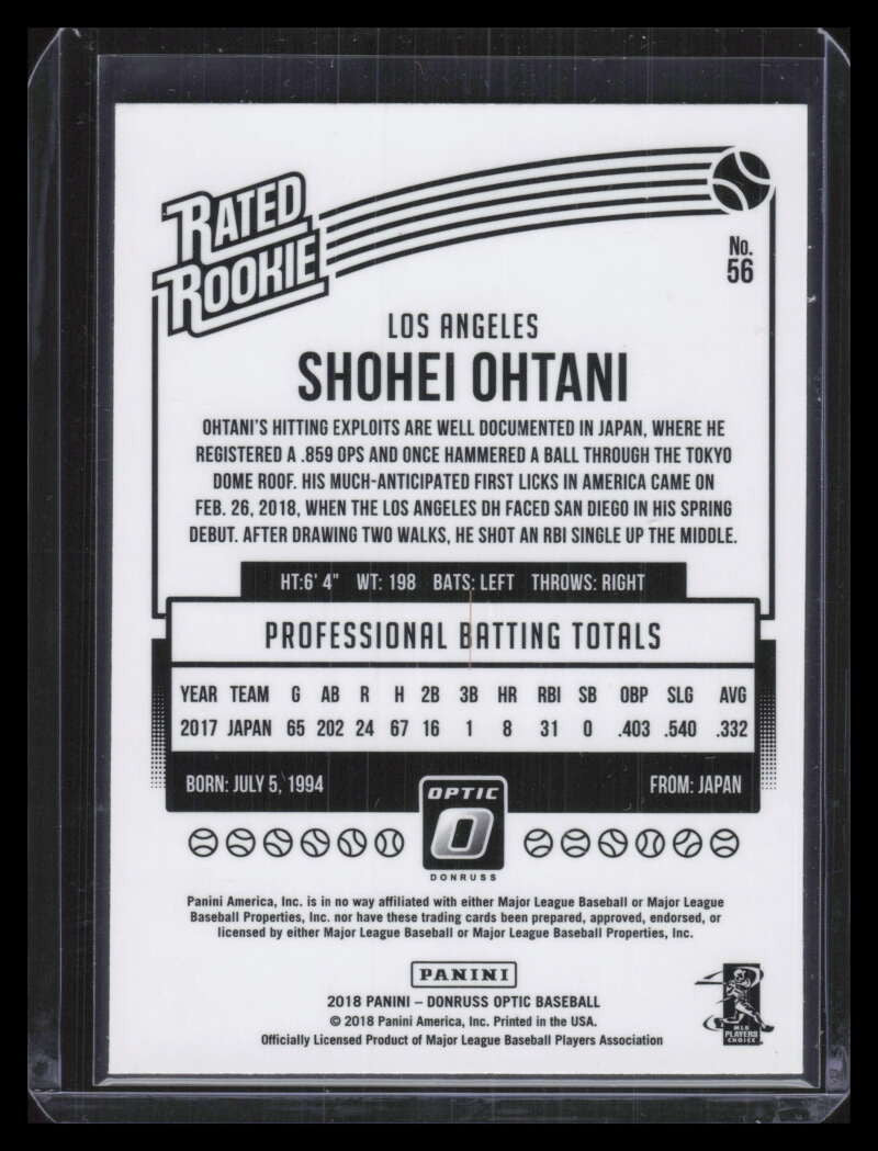 DELETE 127849 2018 Donruss Optic Variations 56 Shohei Ohtani RR Rated Rookie 125202