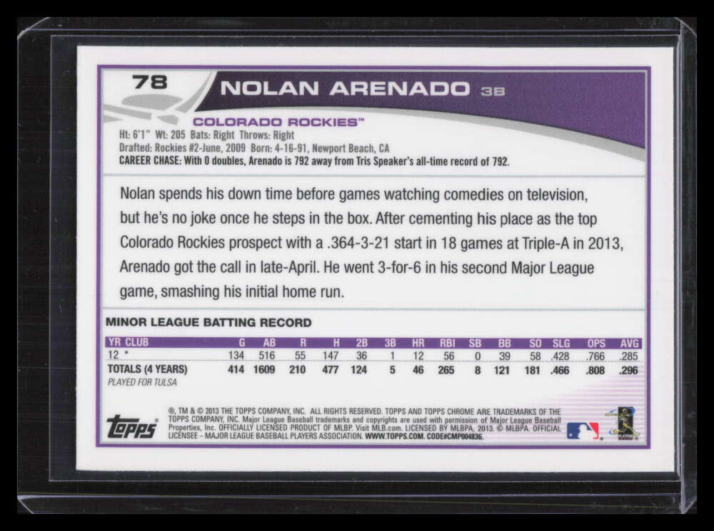 DELETE 127896 2013 Topps Chrome 78 Nolan Arenado Rookie 124773