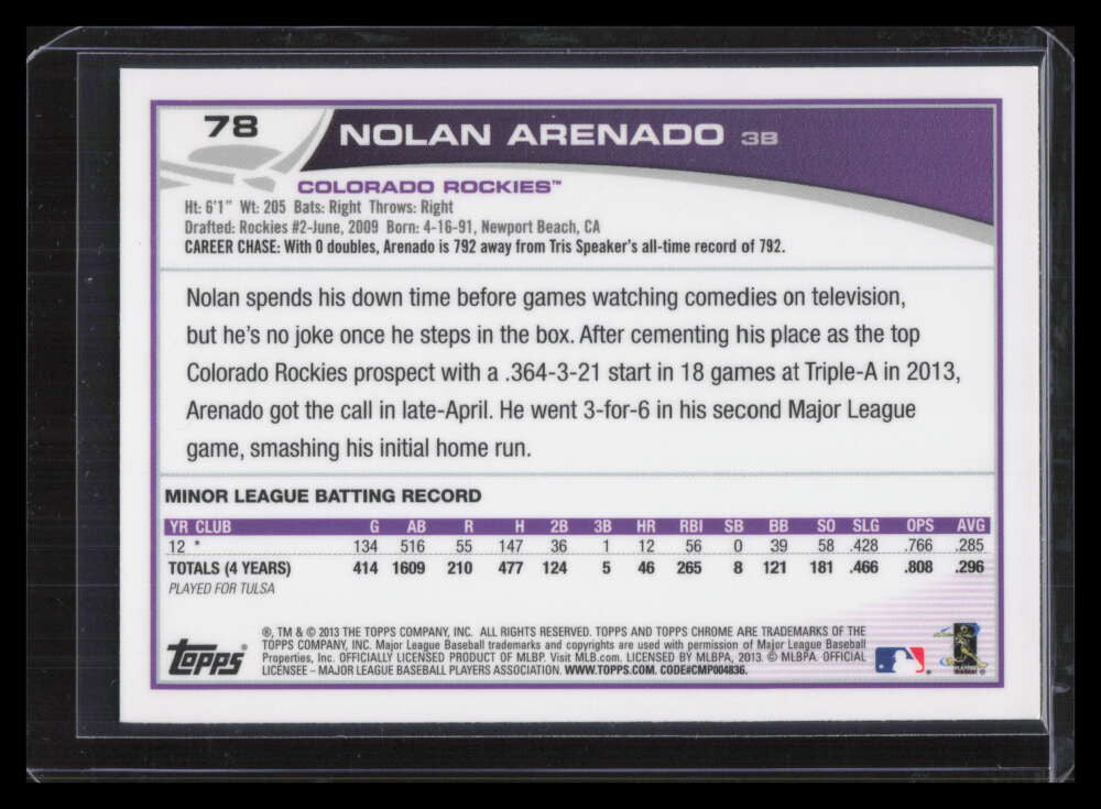 DELETE 127897 2013 Topps Chrome 78 Nolan Arenado Rookie 124774