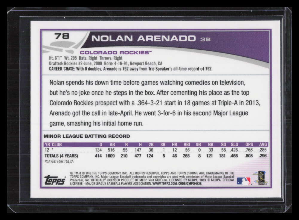 DELETE 127898 2013 Topps Chrome 78 Nolan Arenado Rookie 124775