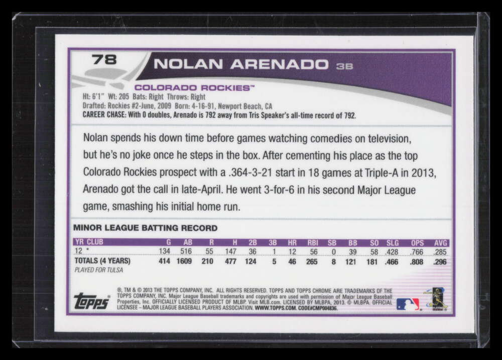 DELETE 127903 2013 Topps Chrome 78 Nolan Arenado Rookie 124780