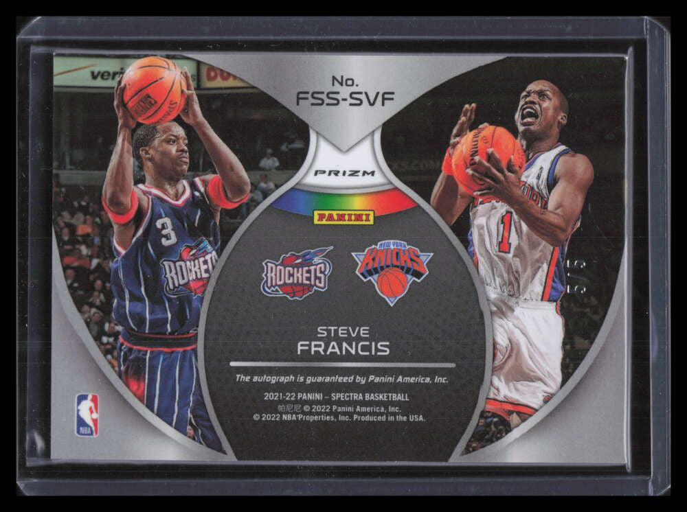DELETE 128025 2021-22 Panini Spectra Full Spectrum Signatures Marble 3 Steve Francis Auto 5/5