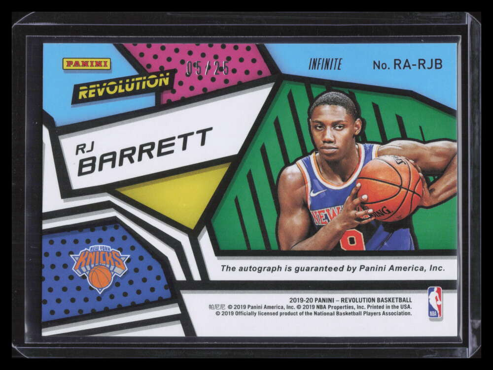 DELETE 128038 2019-20 Panini Revolution Autographs Infinite 4 RJ Barrett Rookie Auto 5/25