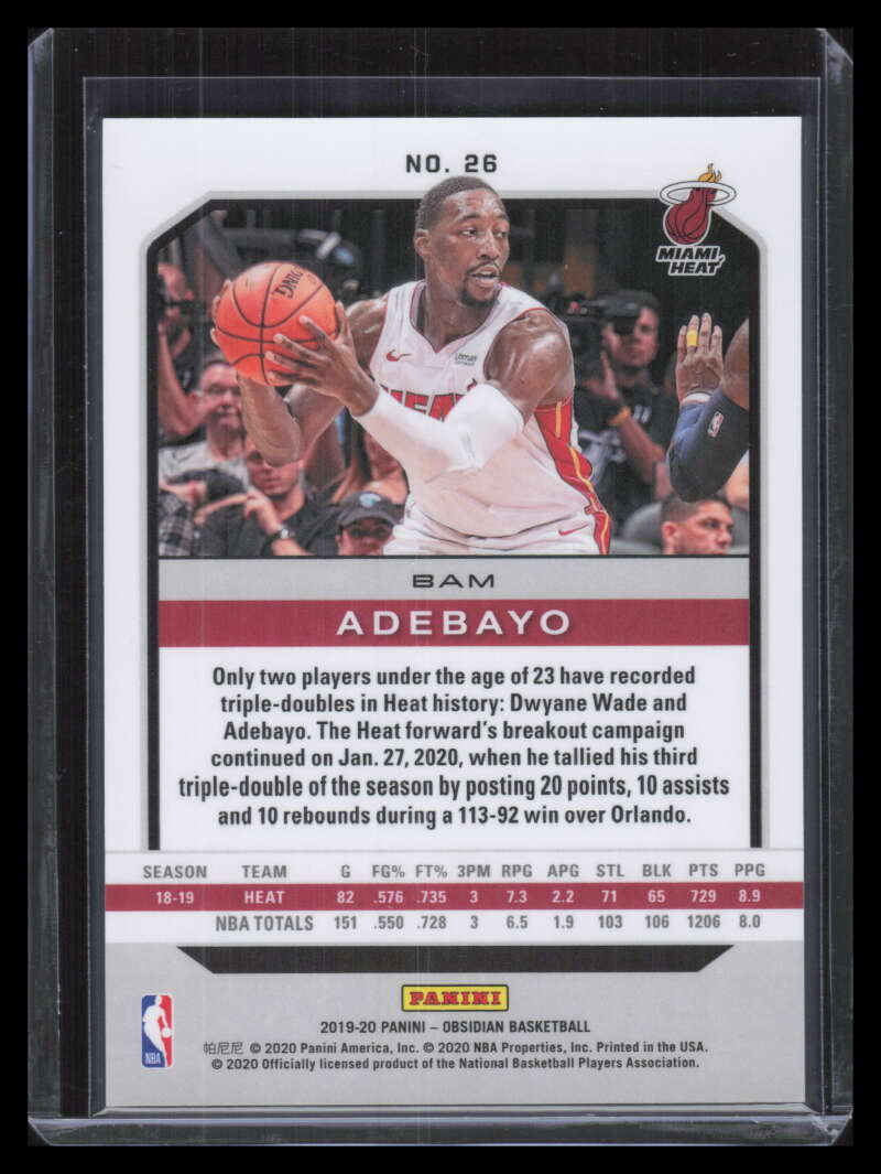 2019-20 Panini Obsidian White Pulsar 26 Bam Adebayo