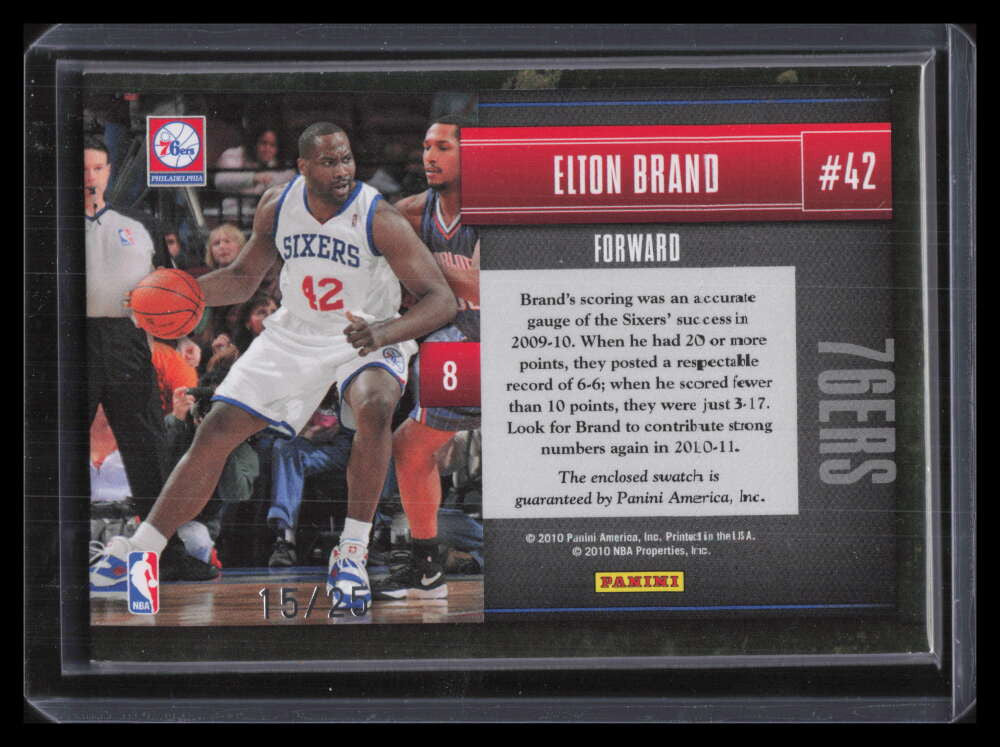 2010-11 Limited Team Trademarks Materials Prime 8 Elton Brand Patch 15/25