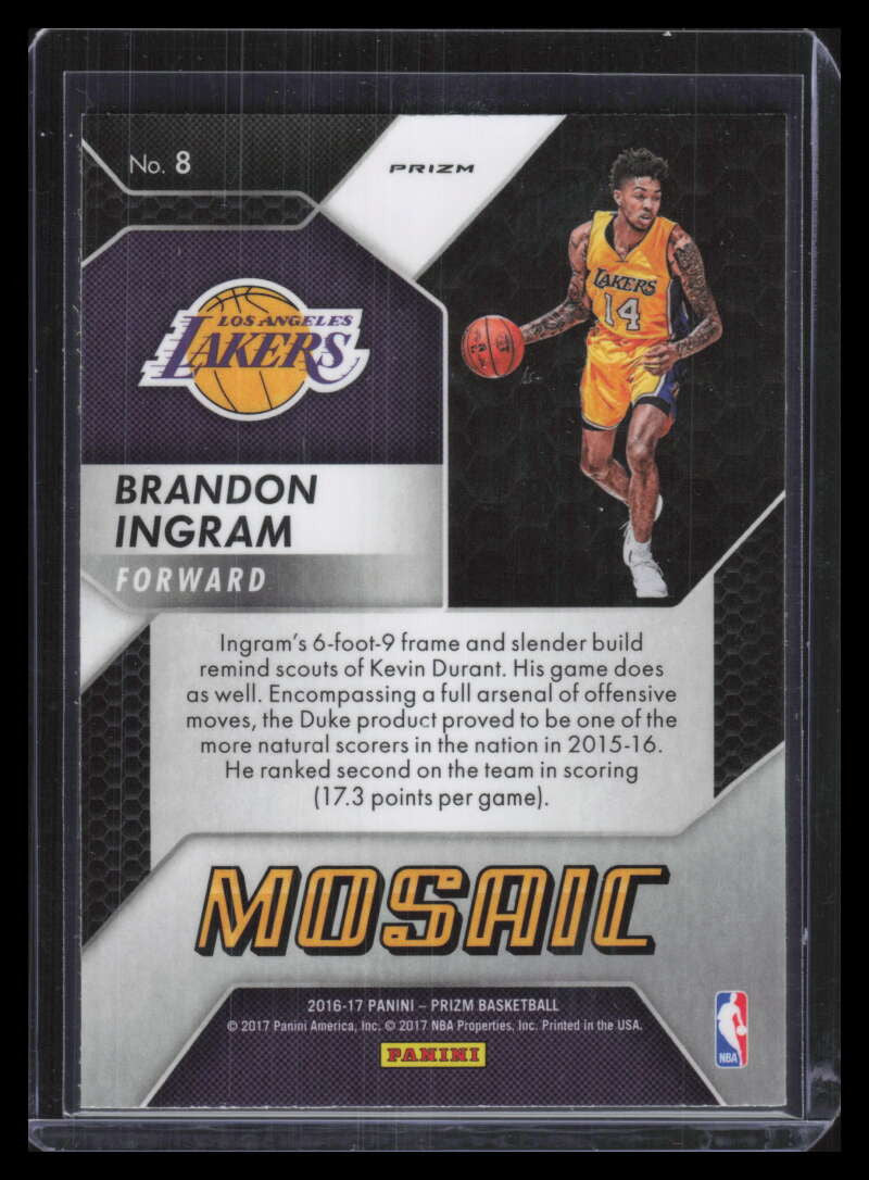 2016-17 Panini Prizm Mosaic Red 8 Brandon Ingram Rookie