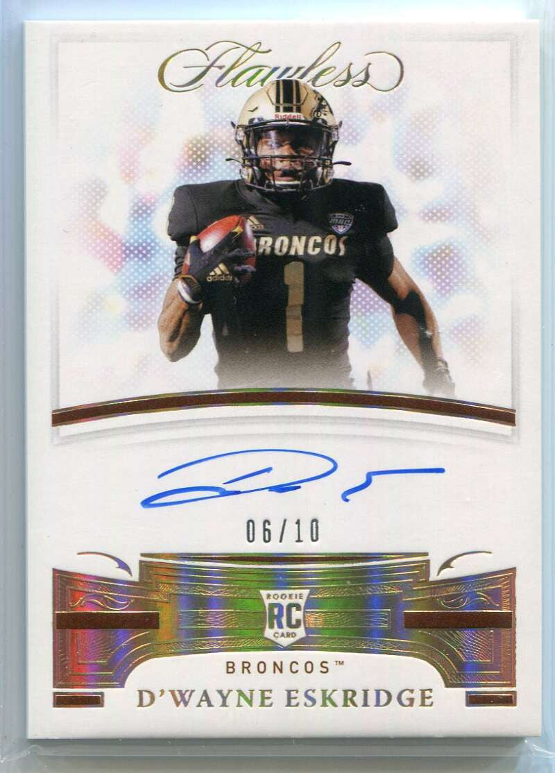 2021 Panini Flawless Collegiate Autographs D'Wayne Eskridge Rookie Auto 6/10