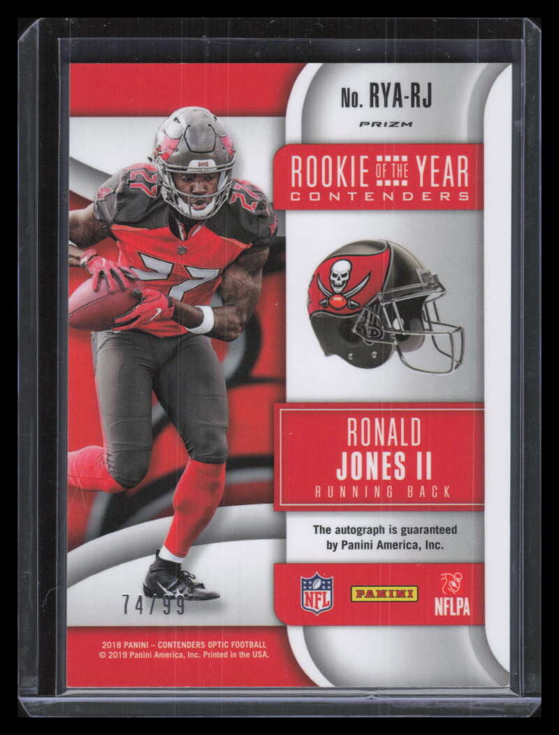 2018 Panini Contenders Optic Rookie Year Autographs Ronald Jones Auto 74/99