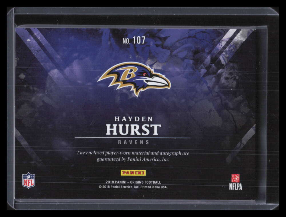 2018 Panini Origins 107 Hayden Hurst Rookie Patch Auto