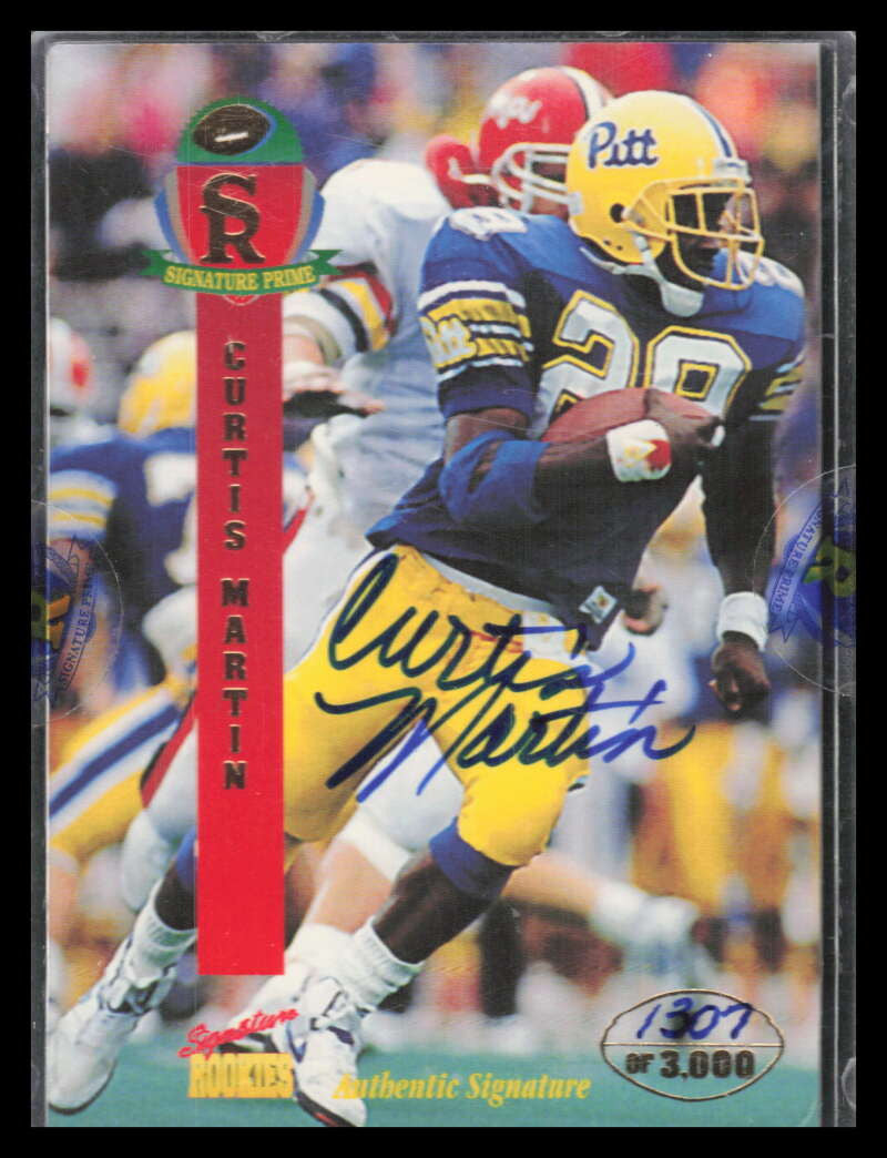 1995 Signature Rookies Prime Autographs 27 Curtis Martin Rookie Auto 1307/3000