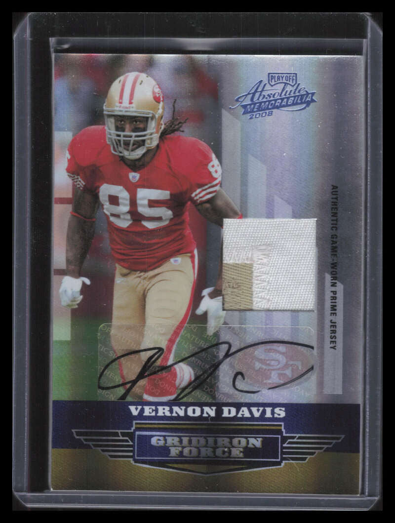 DELETE 128268 2008 Absolute Gridiron Force Material Autographs Vernon Davis Patch Auto 10/15