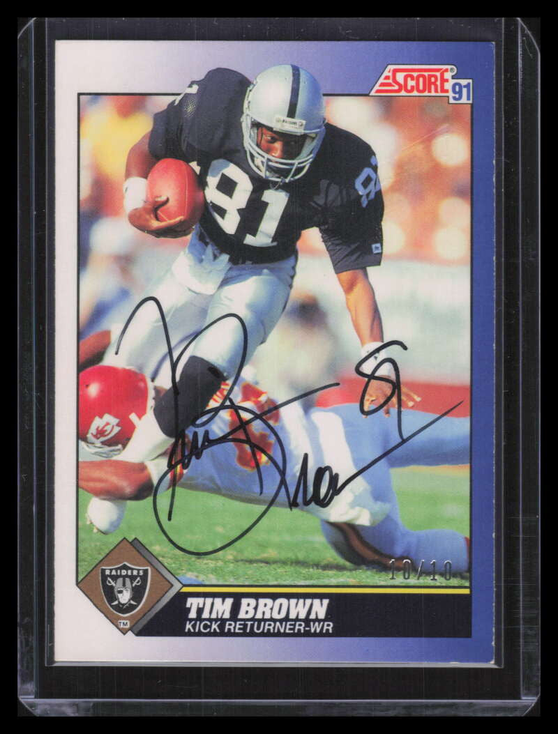 DELETE 128288 2021 Score Recollection Collection Buyback Autographs Tim Brown Auto 10/10 1991
