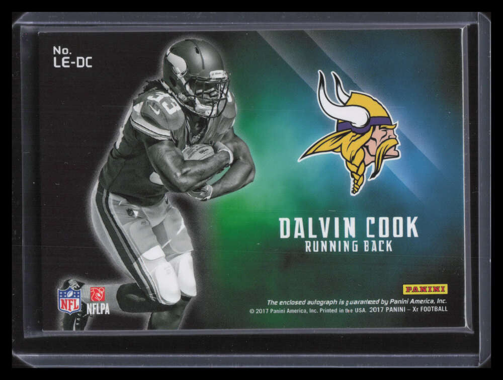 2017 Panini XR Luminous Endorsements Blue 10 Dalvin Cook Rookie Auto 7/25