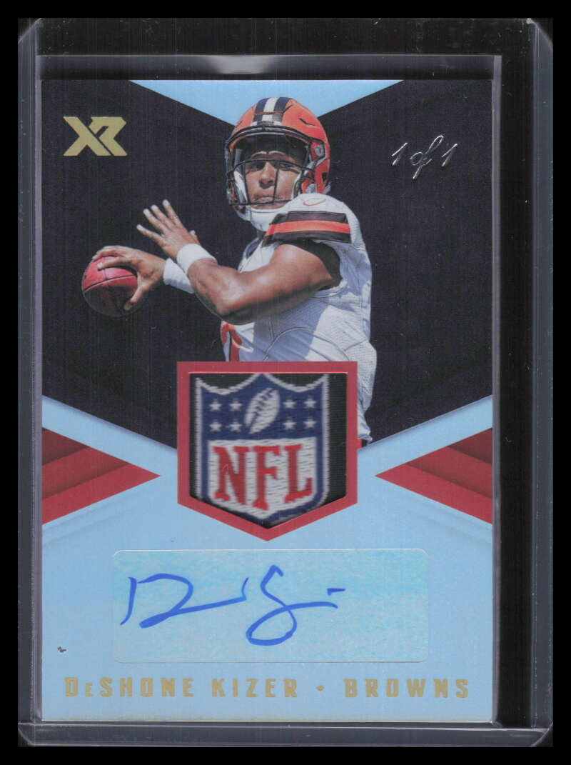 2017 Panini XR 3 DeShone Kizer Rookie Laundry Tag NFL Shield Patch Auto 1/1