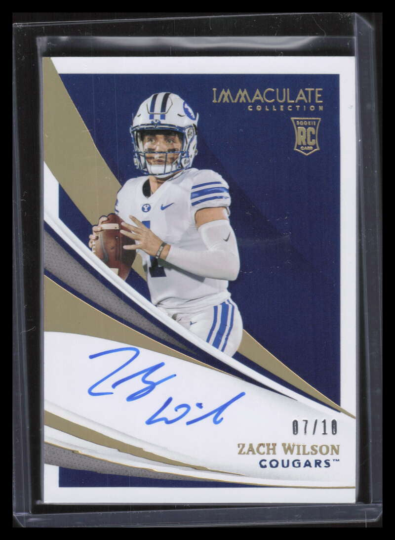 DELETE 128332 2021 Immaculate Collegiate Autographs Gold 103 Zach Wilson Rookie Auto 7/10