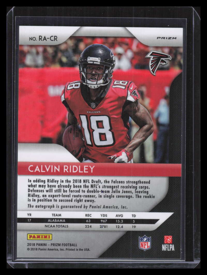 2018 Panini Prizm Rookie Autographs Prizms Lazer 9 Calvin Ridley Rookie Auto