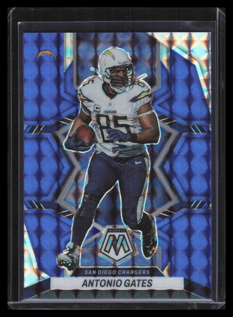 2022 Panini Mosaic Mosaic Blue Refractor 107 Antonio Gates 11/99