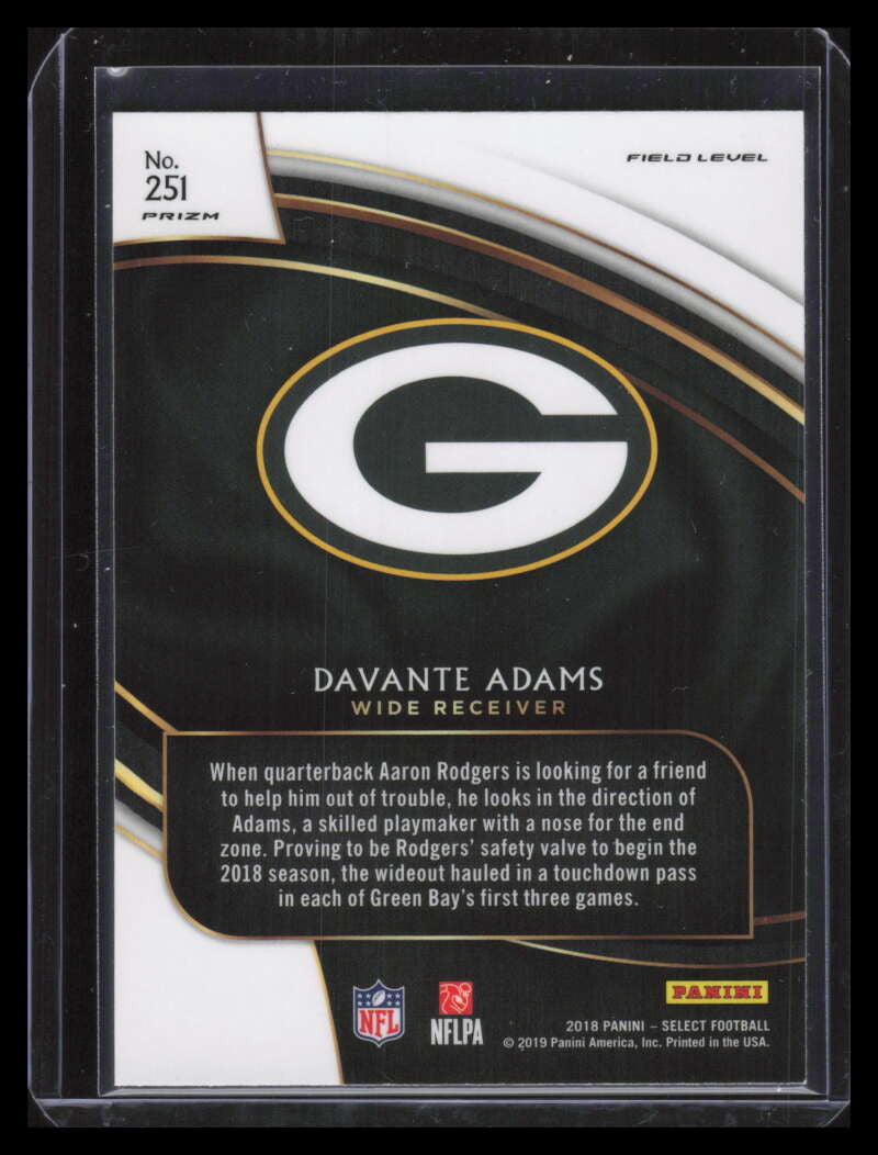 2018 Select Prizm Silver Refractor 251 Davante Adams Field Level