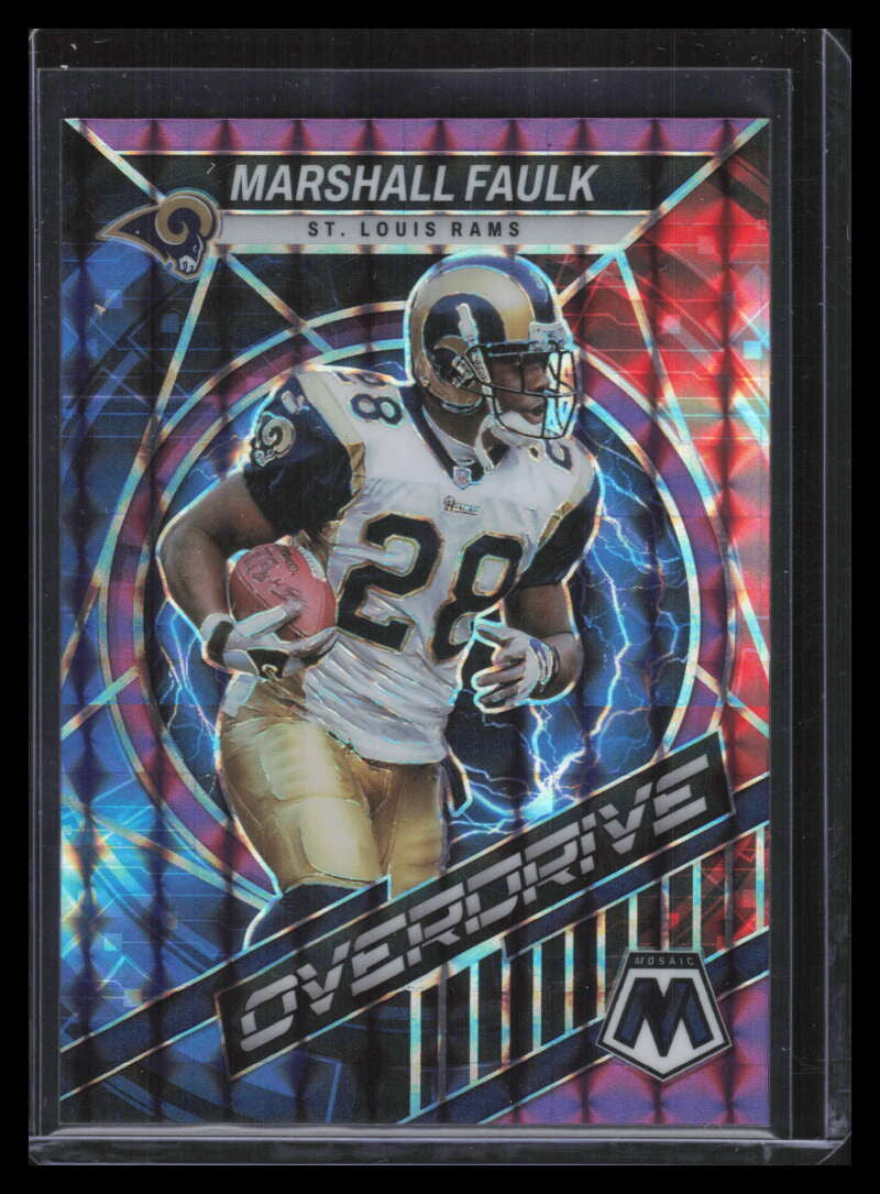 2022 Panini Mosaic Overdrive Mosaic Purple 4 Marshall Faulk 7/49
