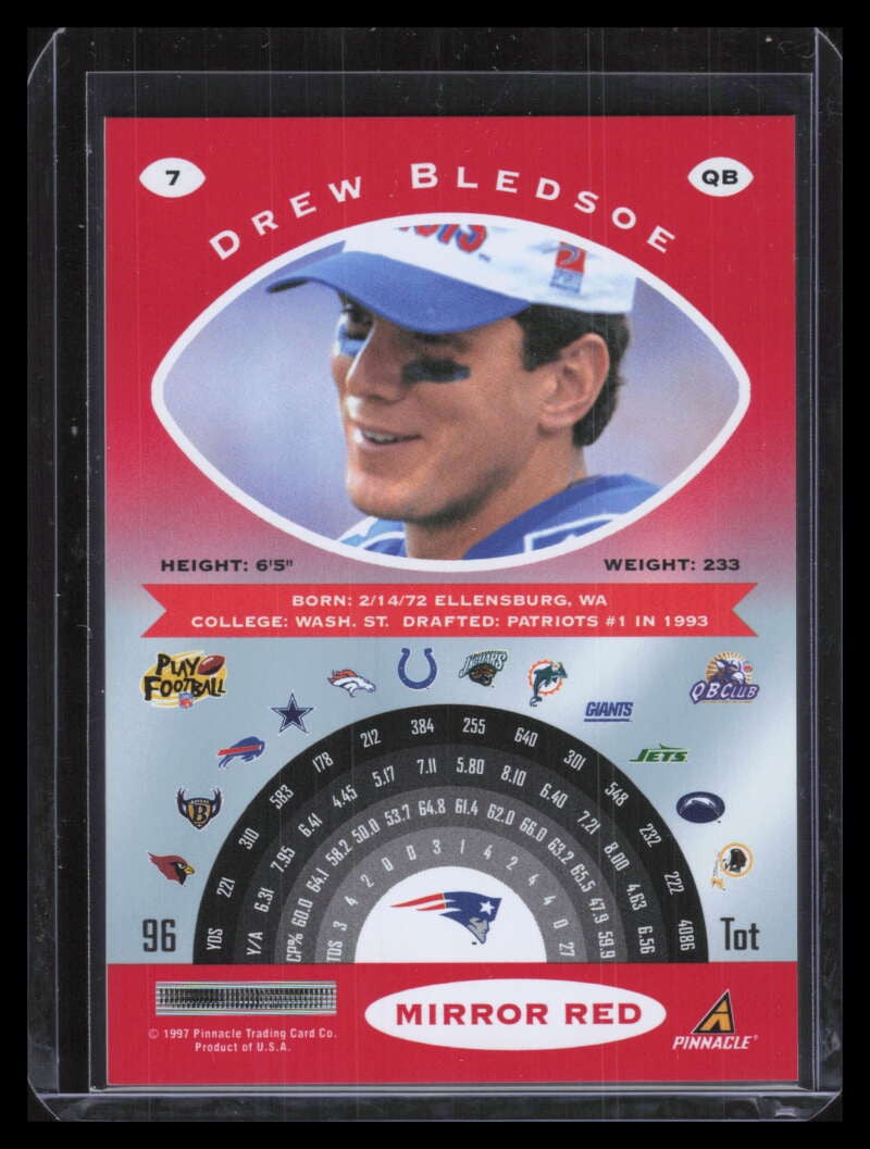 1997 Pinnacle Certified Mirror Red 7 Drew Bledsoe 124067