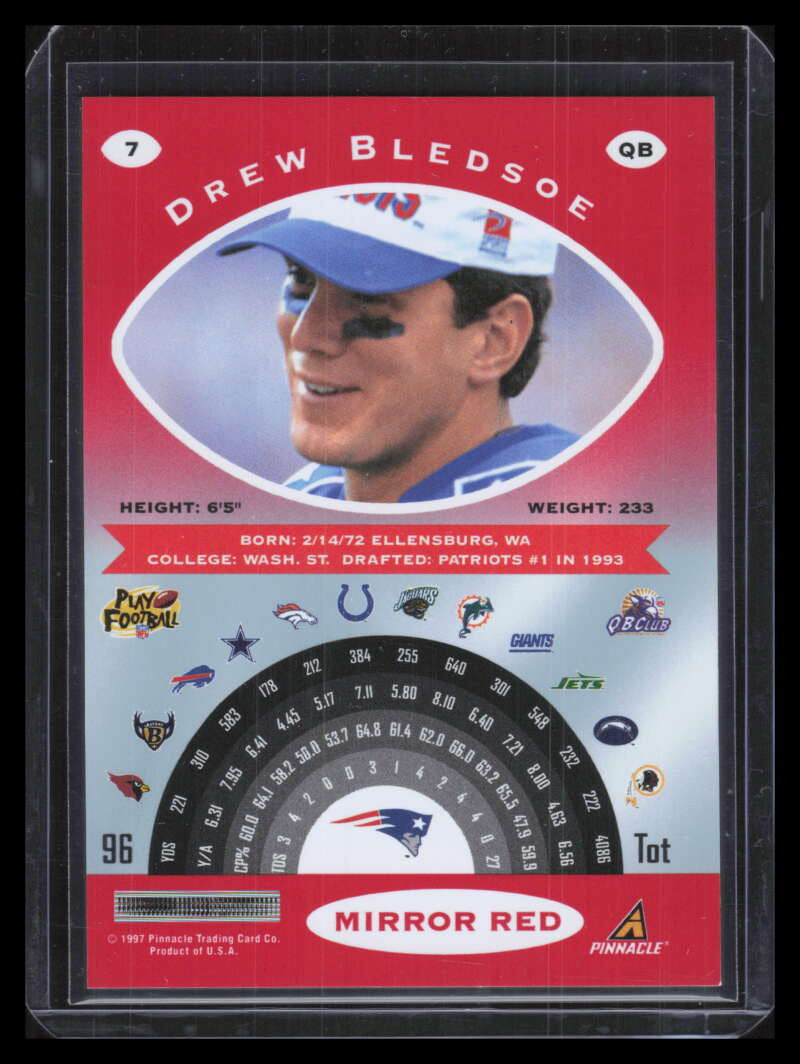1997 Pinnacle Certified Mirror Red 7 Drew Bledsoe 124068