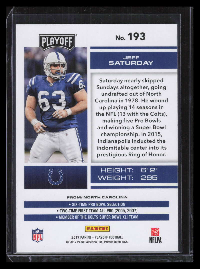 2017 Playoff 4th Down 193 Jeff Saturday 5/10
