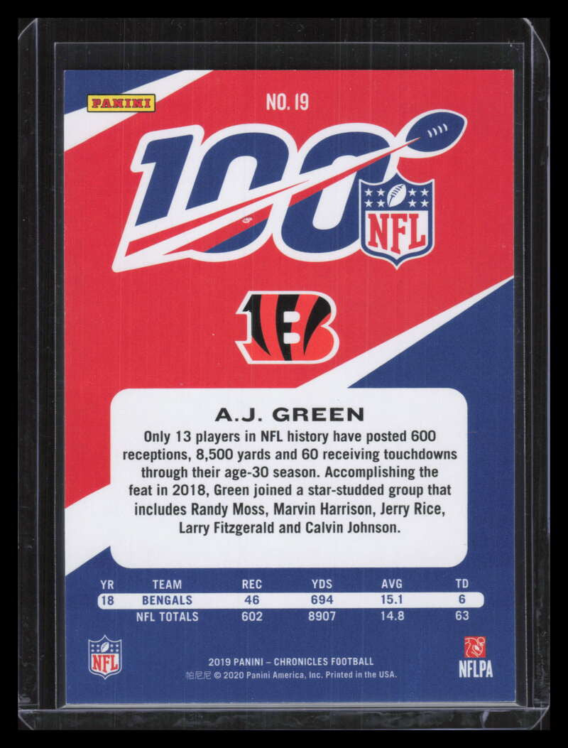 2019 Panini Chronicles Gold 19 A. J. Green 10/10