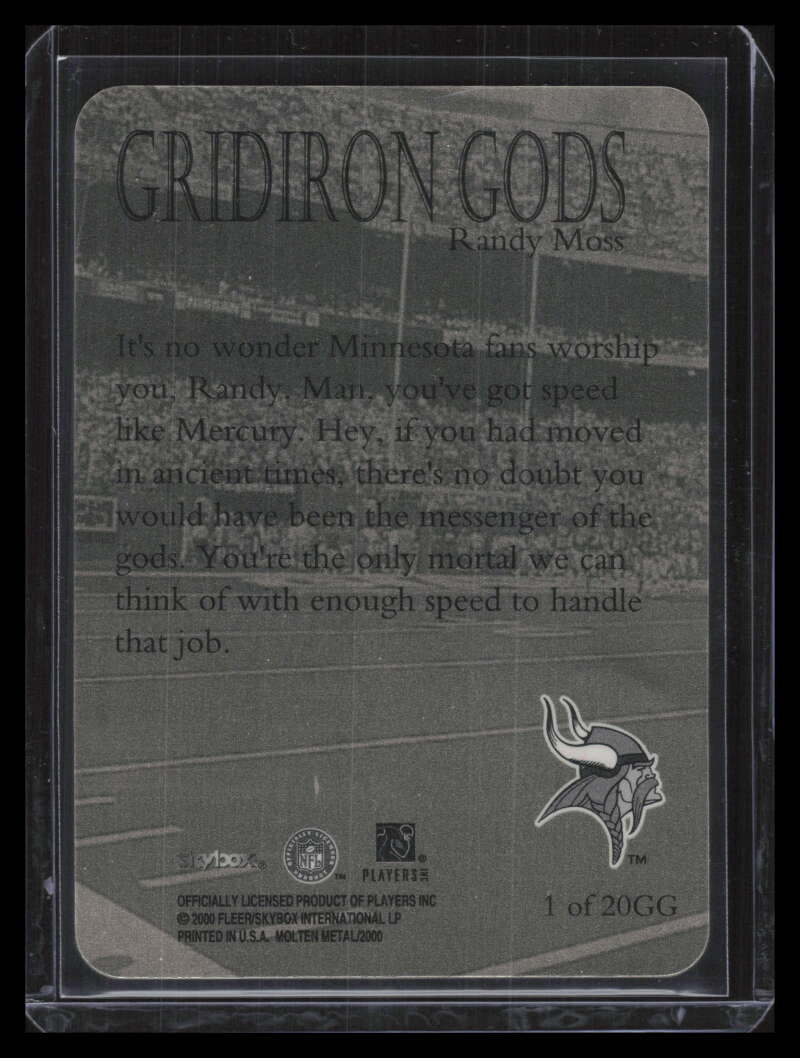 DELETE 128455 1999 SkyBox Molten Metal Gridiron Gods Gold gg1 Randy Moss